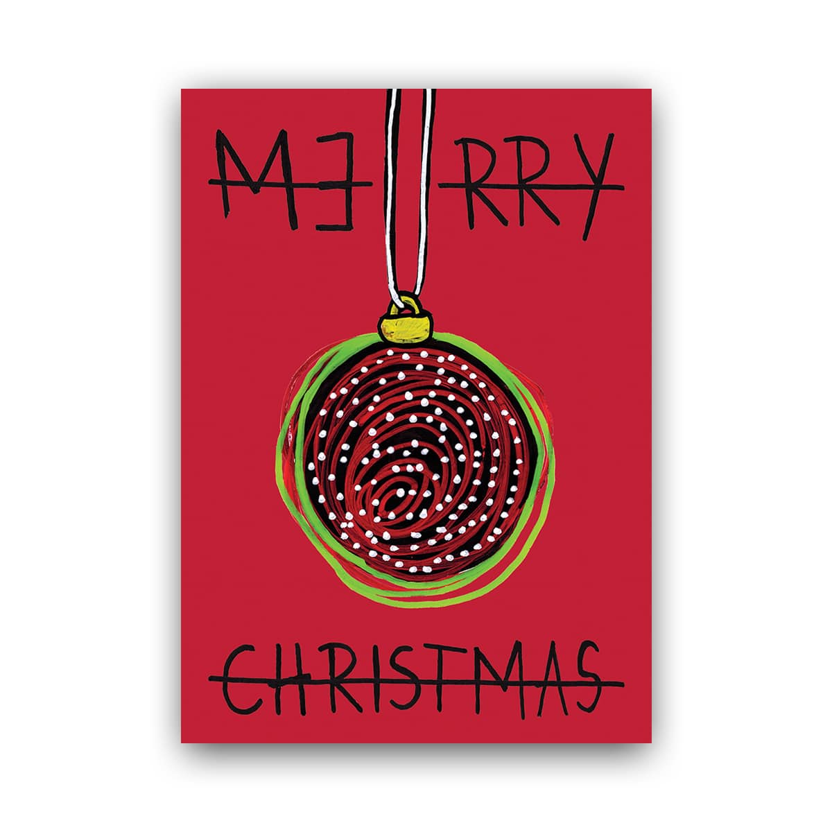 CHRISTMAS CARD - BAUBLE - RED