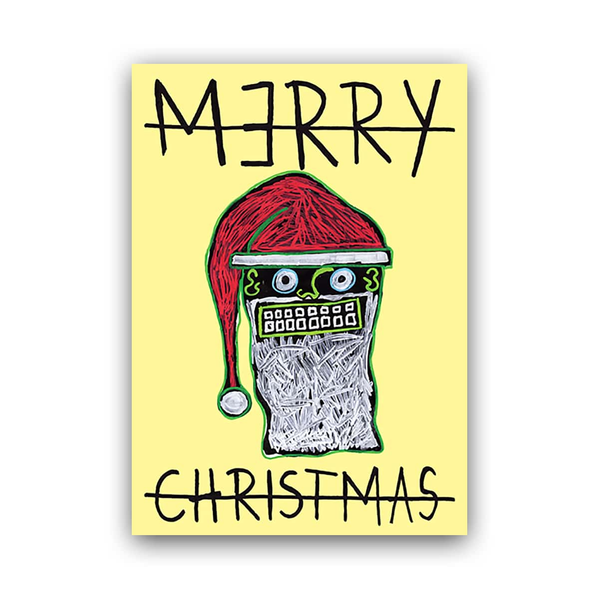 CHRISTMAS CARD - SANTA CLAUS - YELLOW