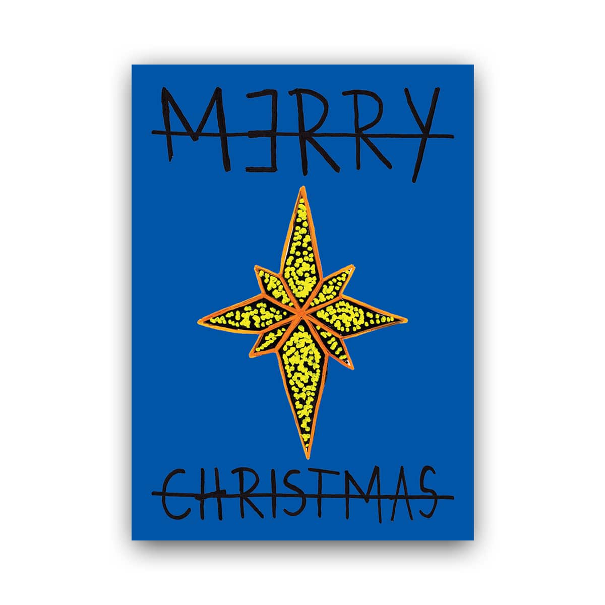 CHRISTMAS CARD - STAR - NAVY