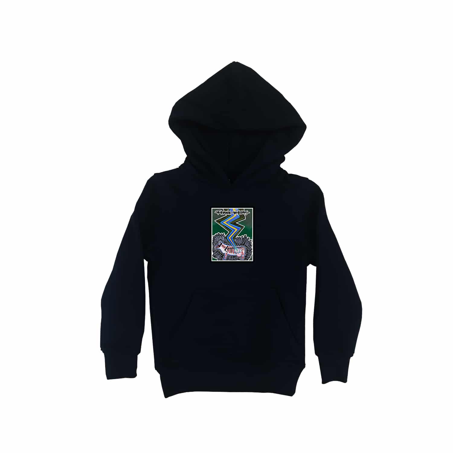 KIDS HOODIE - SILVER COLORED COW - BLACK