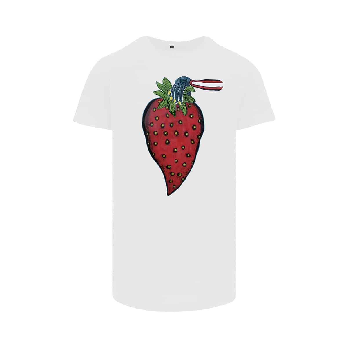 T-SHIRT (Longfit) - YUMMY STRAWBERRY - WHITE