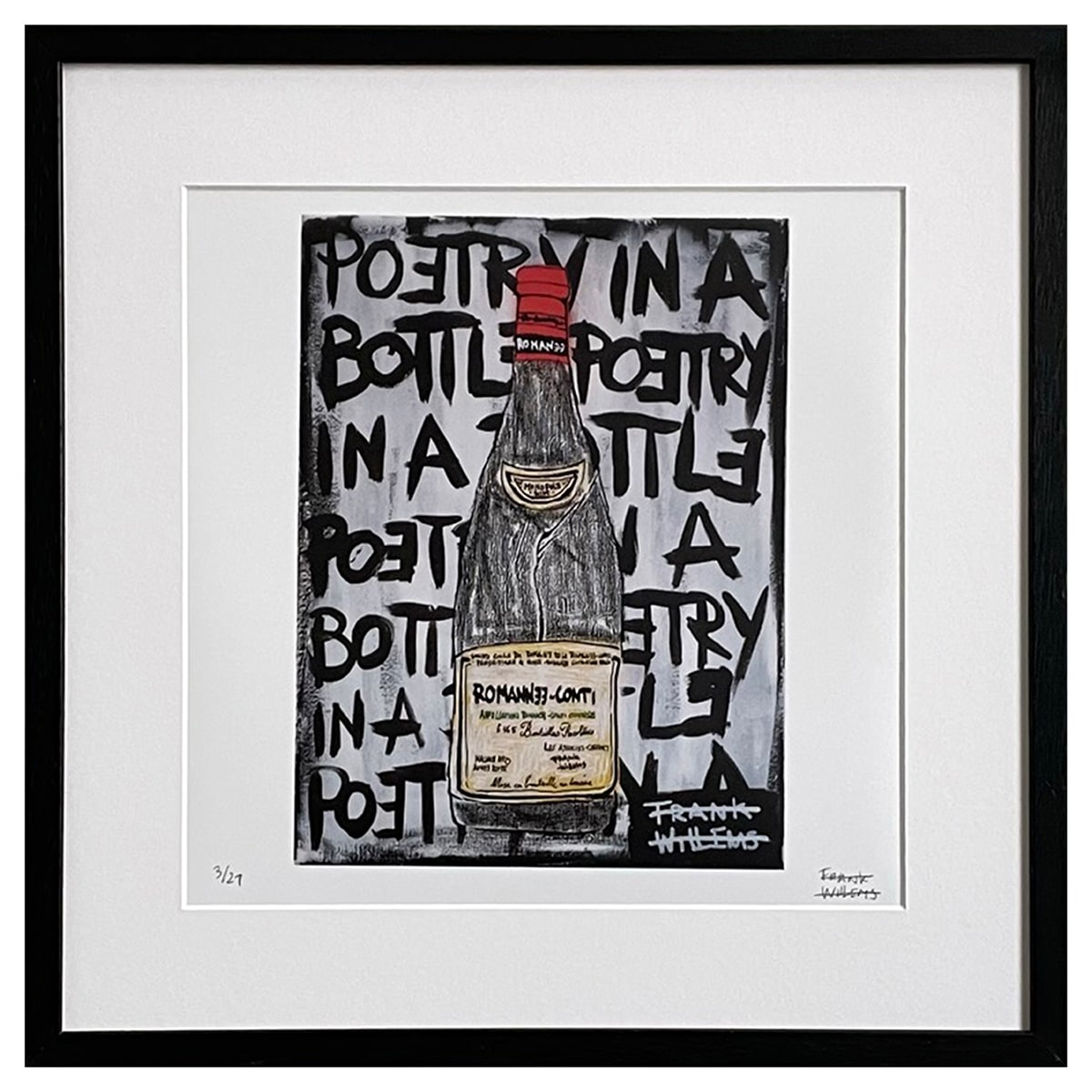 Limited Edt Art Prints - ROMANEE-CONTI - POETRY IN A BOTTLE - Frank Willems