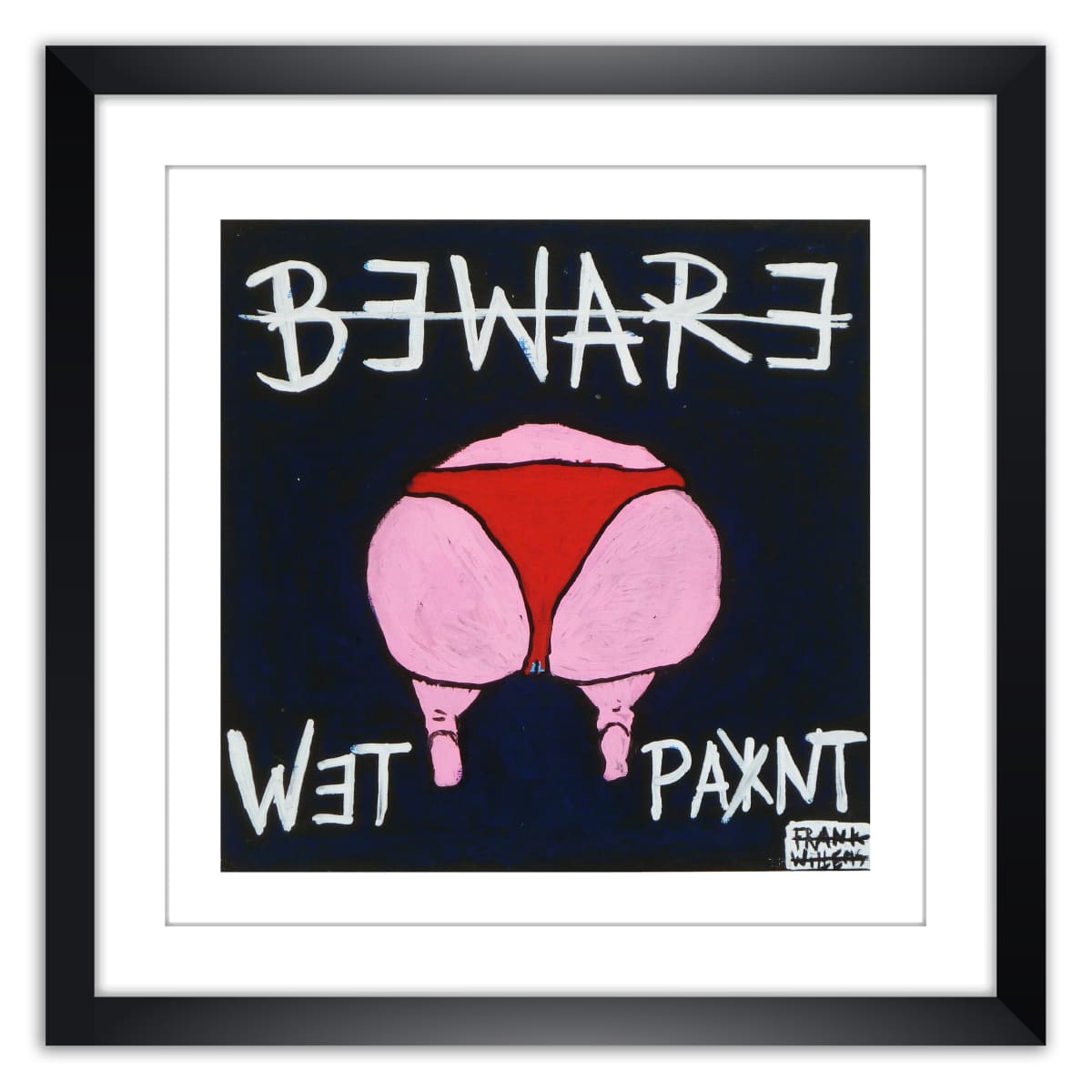 Limited prints - BEWARE OF WET PAINT framed - Frank Willems
