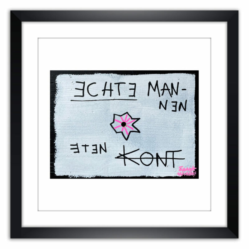 Limited prints - ECHTE MANNEN ETEN KONT framed - Frank Willems