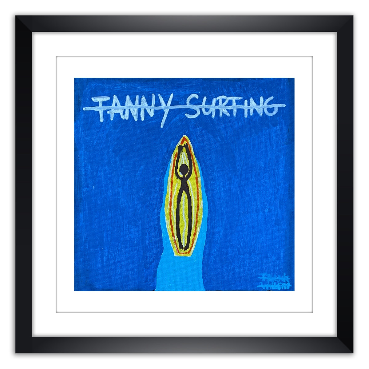 Limited prints - FANNY SURFING framed - Frank Willems