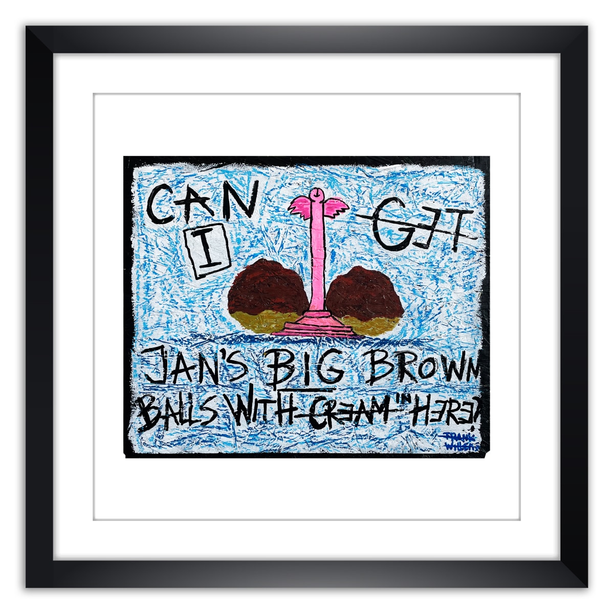 Limited prints - JAN'S BIG BROWN BALLS WITH CREAM framed - Frank Willems