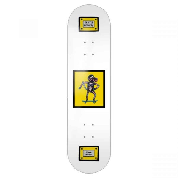 Skateboard Pro Deck - SKATE MONKEY #3 - White